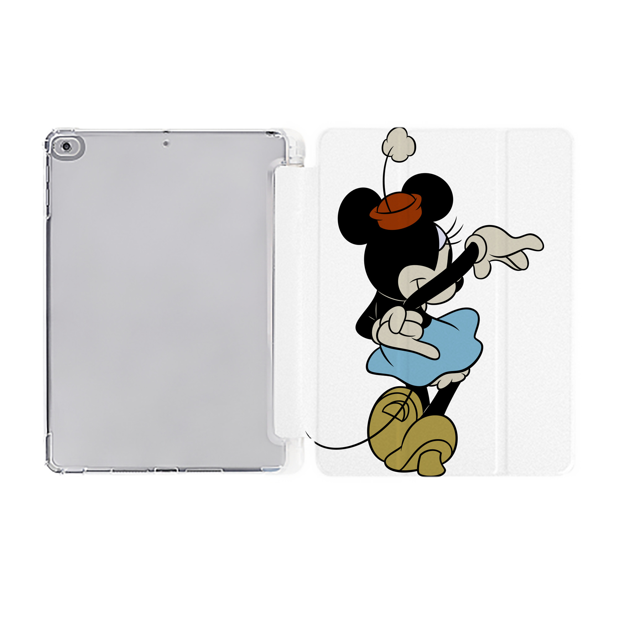 （画像用） ミッキーマウス Mickey Mouse IPad ケース ペン収納付き 三つ折りスタンド PUレザー×シリコン 対応機種9.5/10.5/10.9インチ